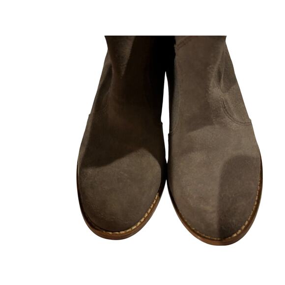 Splendid Women Suede block heel Booties Sz 8 gray Round Toe‎ cowgirl capsule - Picture 3 of 8